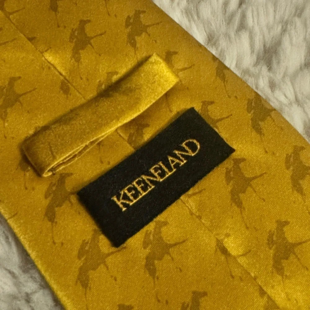 Keeneland Horse Racing Gold Silk Necktie